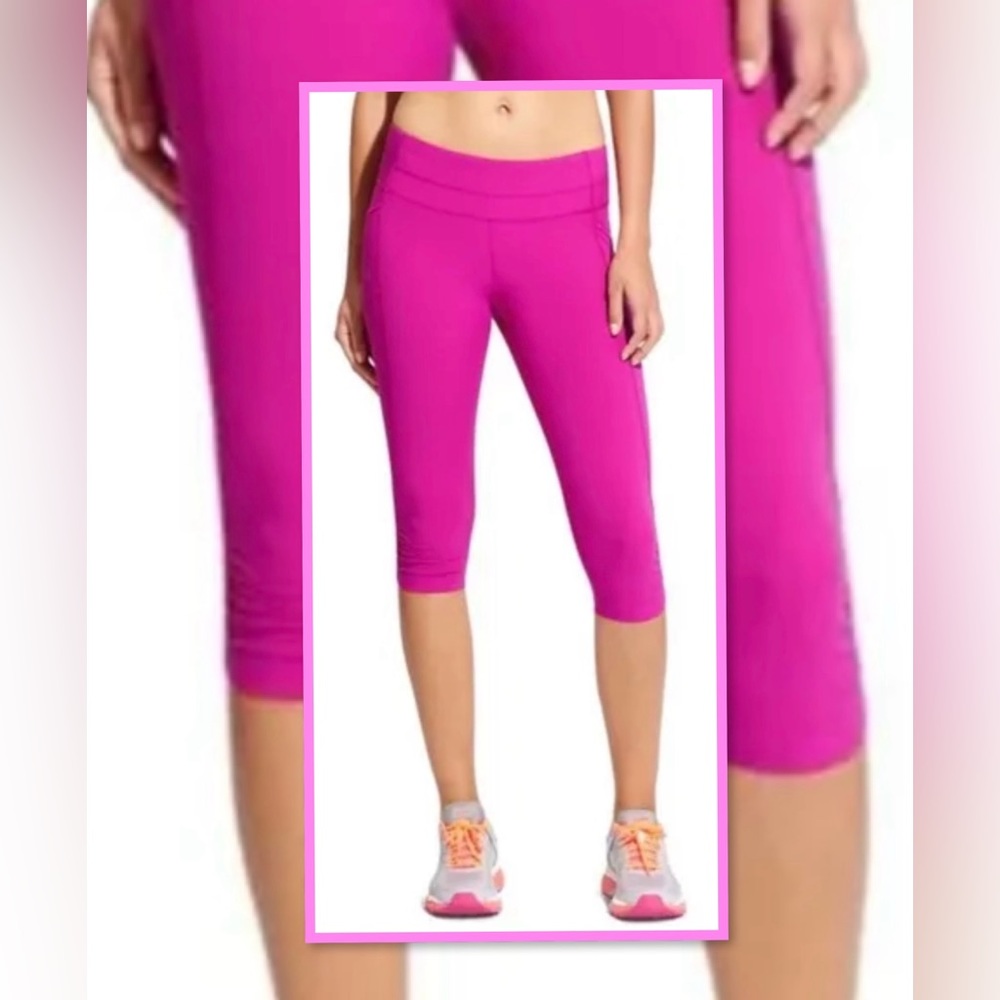 ATHLETA PINK DOBBY BE FREE KNICKER ATHLETIC CAPRI XXS